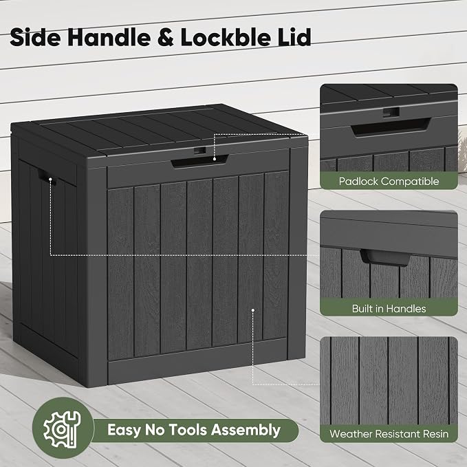 NEWBULIG 31 Gallon Outdoor Storage Box, Waterproof Deck Box - Image 5