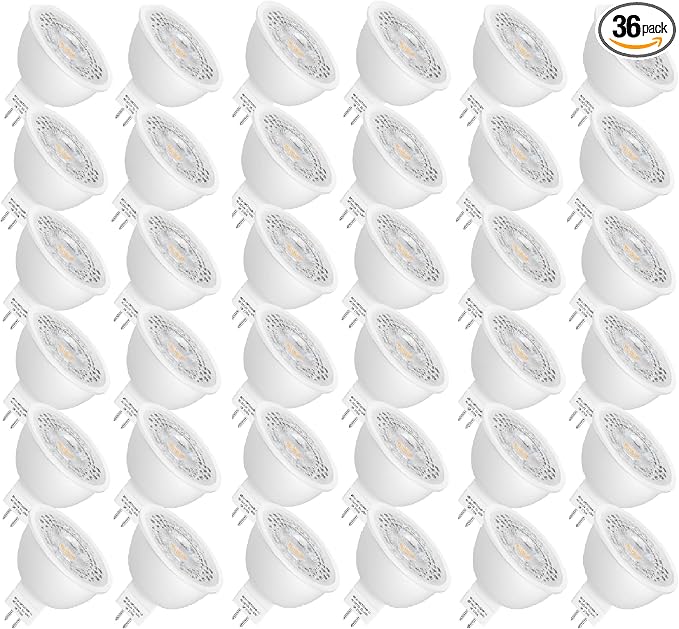 Mlambert 36 Pack MR16 LED Bulbs 50W Halogen Equivalent, 2700K Warm White by Mlambert