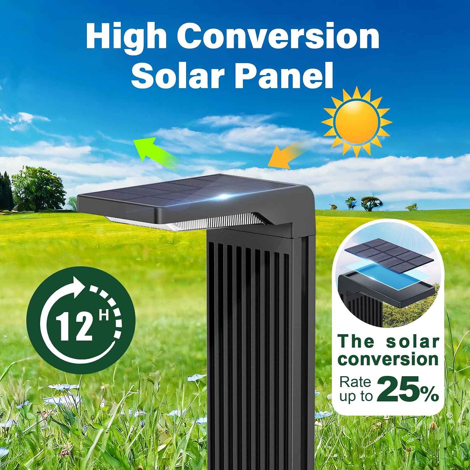 COXSENI Solar Pathway Lights Outdoor Warm/Cool White, 4Pack | 60LED, L Shape, IP65 Waterproof, Solar Powered Landscape Lights Outside for Path Driveway Lawn Patio Garden Yard