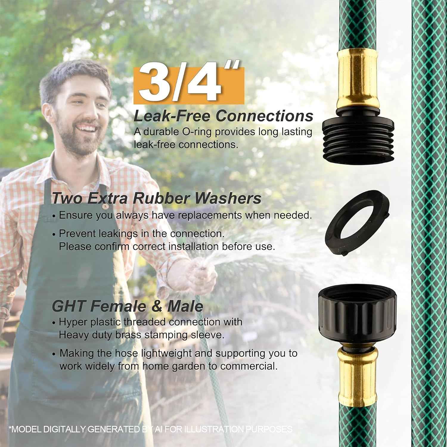 Orgrimmar 1FT 1/2 Inch Style PVC Leader Hose with Male-to-Female Ends | For Homeowners Creating A Very Close Reel-Side Connection Or Garden Accessory Link
