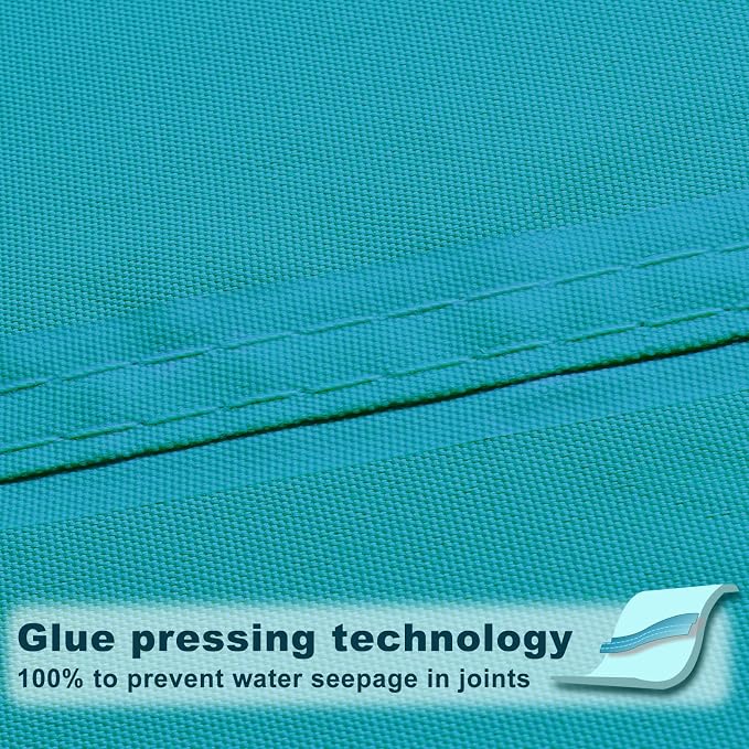 SUNNY GUARD Waterproof Sun Shade Sail 6'x8'x10' Turquoise Blue Right Triangle - Image 4