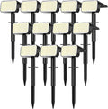 LANSOW 12 Pack Solar Spot Lights Outdoor Waterproof IP65, (90 LED/4 Modes) Solar Landscape Spotlights, 2-in-1 Solar Powered Flood Lights for Yard Garden Pathway Outside Tree, Auto ON/Off(Cool White)