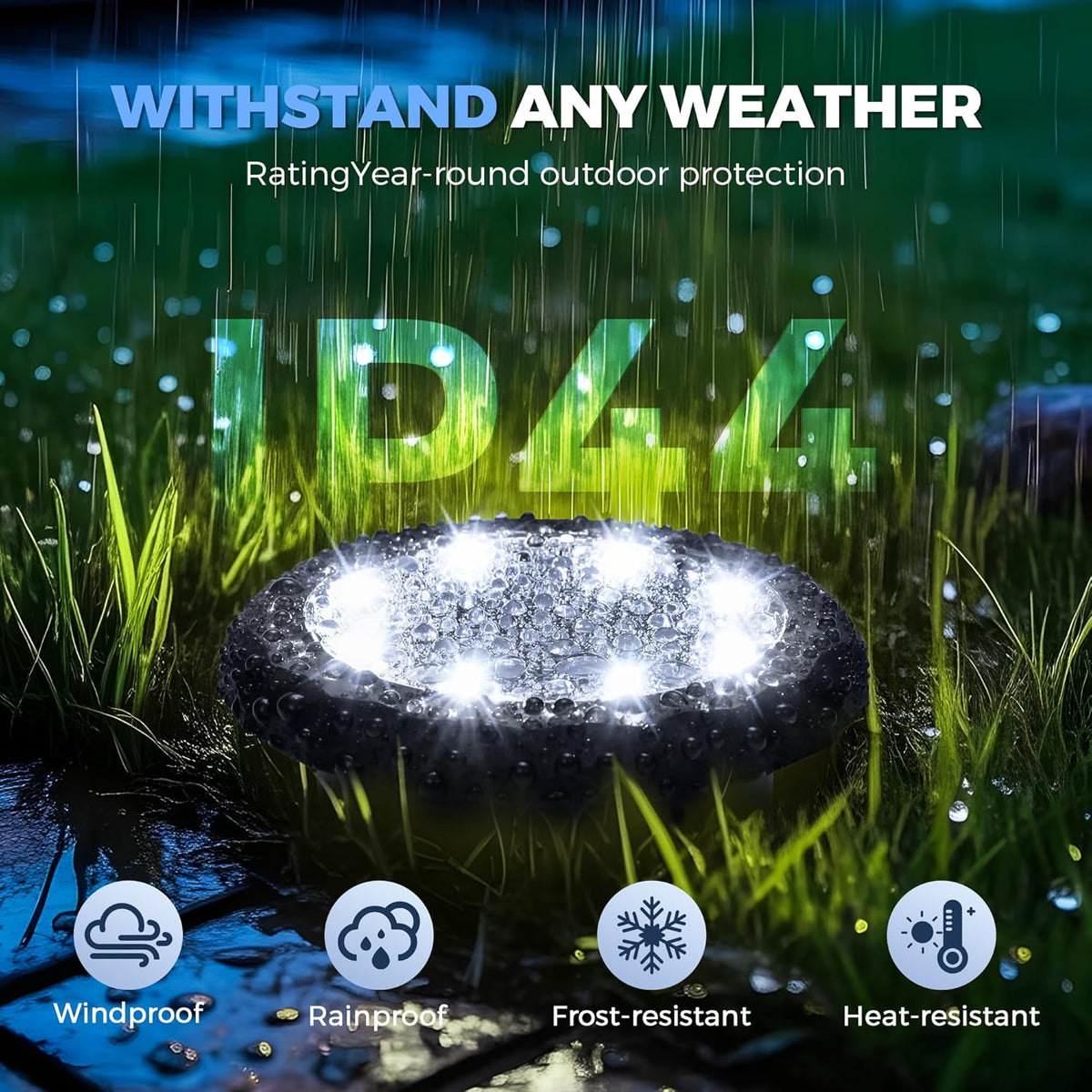 SOLPEX 12 Pack Small Solar Ground Lights, Driveway Lights Cool White | Solar Powered Pathway Lights Waterproof, Landscape Lighting for Walkway, Garden, Backyard, Patio- Black Lampshade