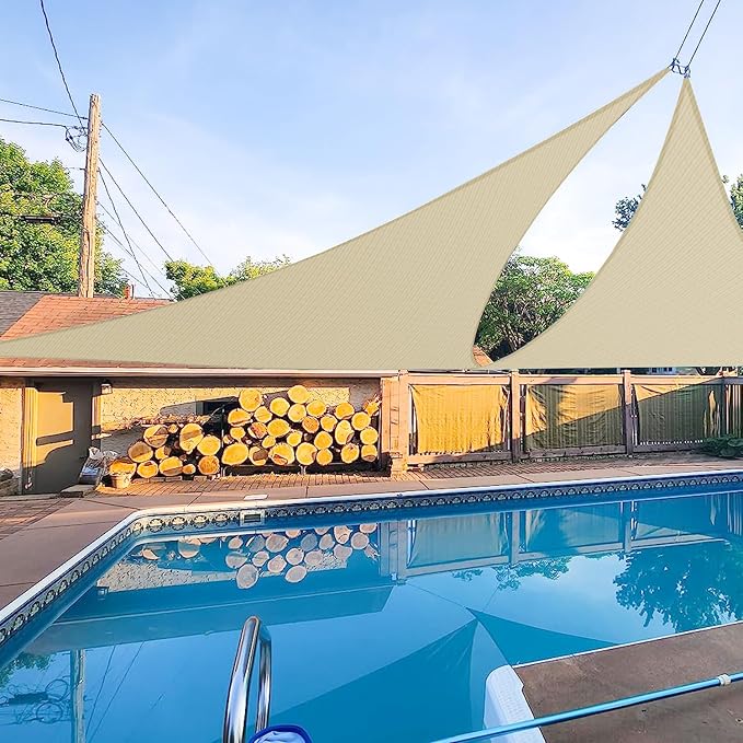 E&K Sunrise 23' x 23' x 23' Sun Shade Sail Triangle Canopy Shade Cover UV Block by EKSUNRISEINC