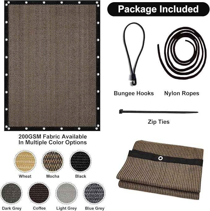 Artpuch 90% Sun Shade Cloth, 3 x 6 FT Pergola Shade Cover Canopy - Image 7