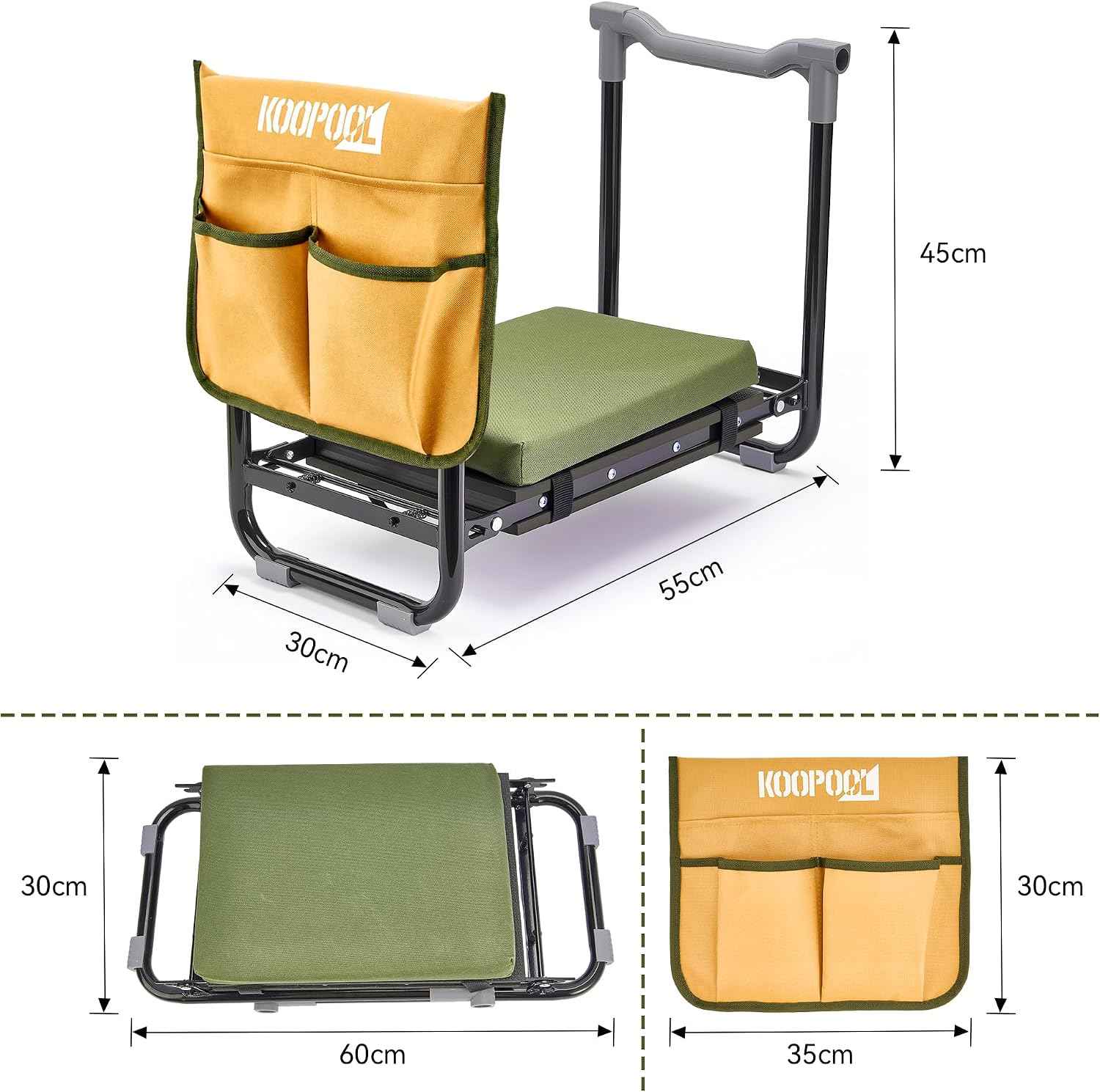 Garden Kneeler and Seat, Foldable Garden Stool, with Kneeling Pad & Bag | Garden kneeling pad, Garden stools for seniors, Gardening essentials, Gardening gifts