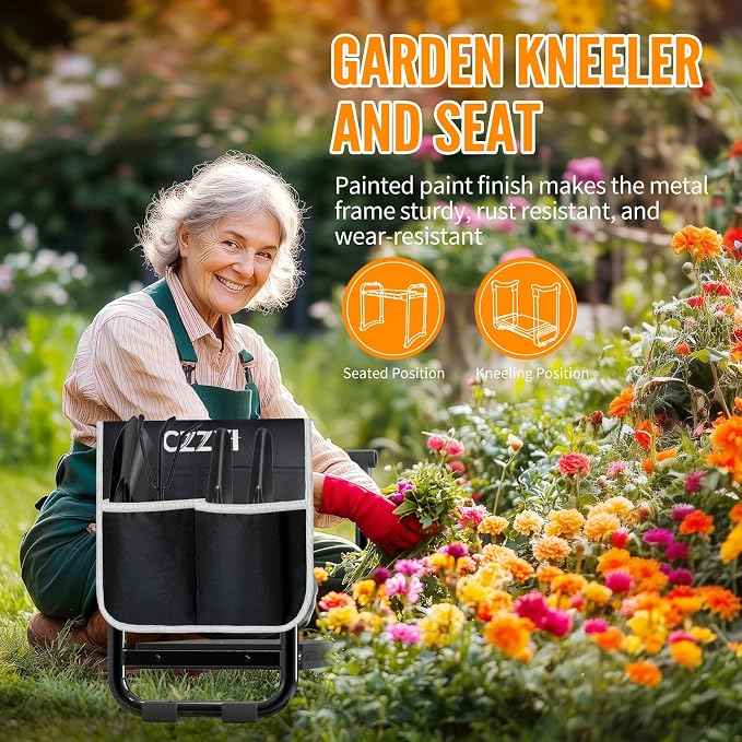 Garden Kneeler and Seat, Wider and Thicker Kneeling Pad Heavy Duty Gardening