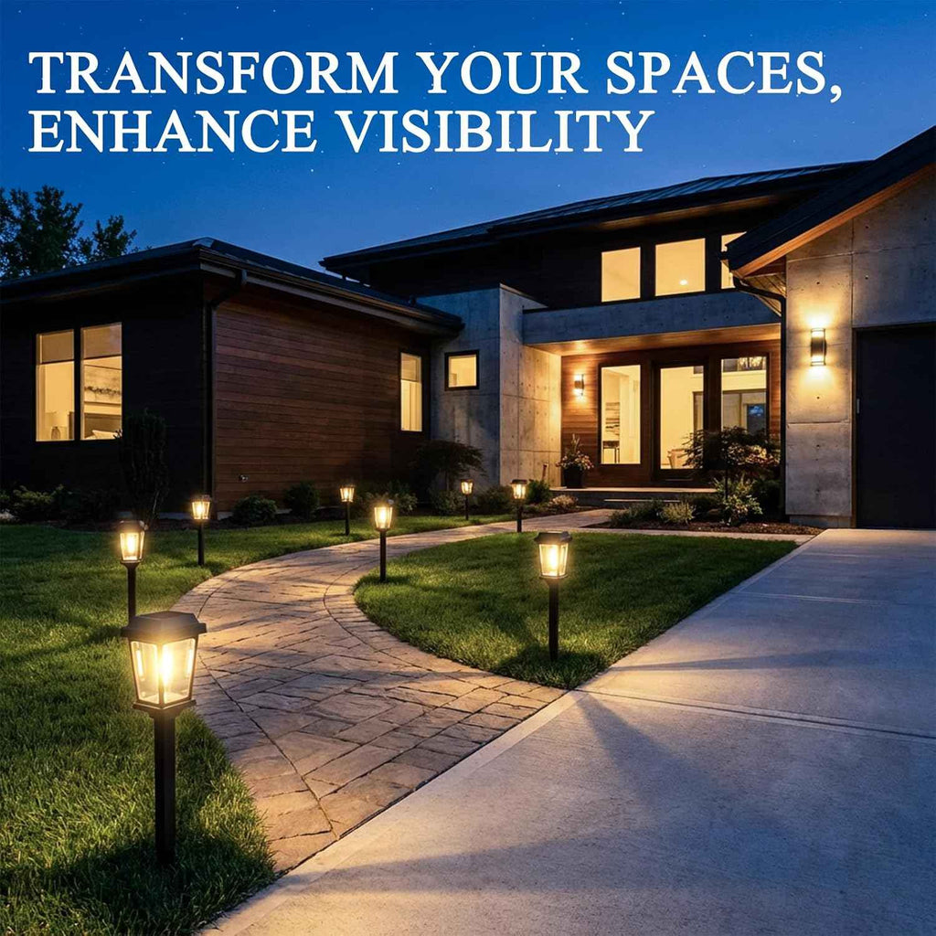 12 Pack Solar Lights Outdoor, Modern Solar Pathway Lights Outdoor, Waterproof Auto On/Off Garden Lights for Yard, Landscape Path, Walkway, Driveway Decor (3000K Warm White)