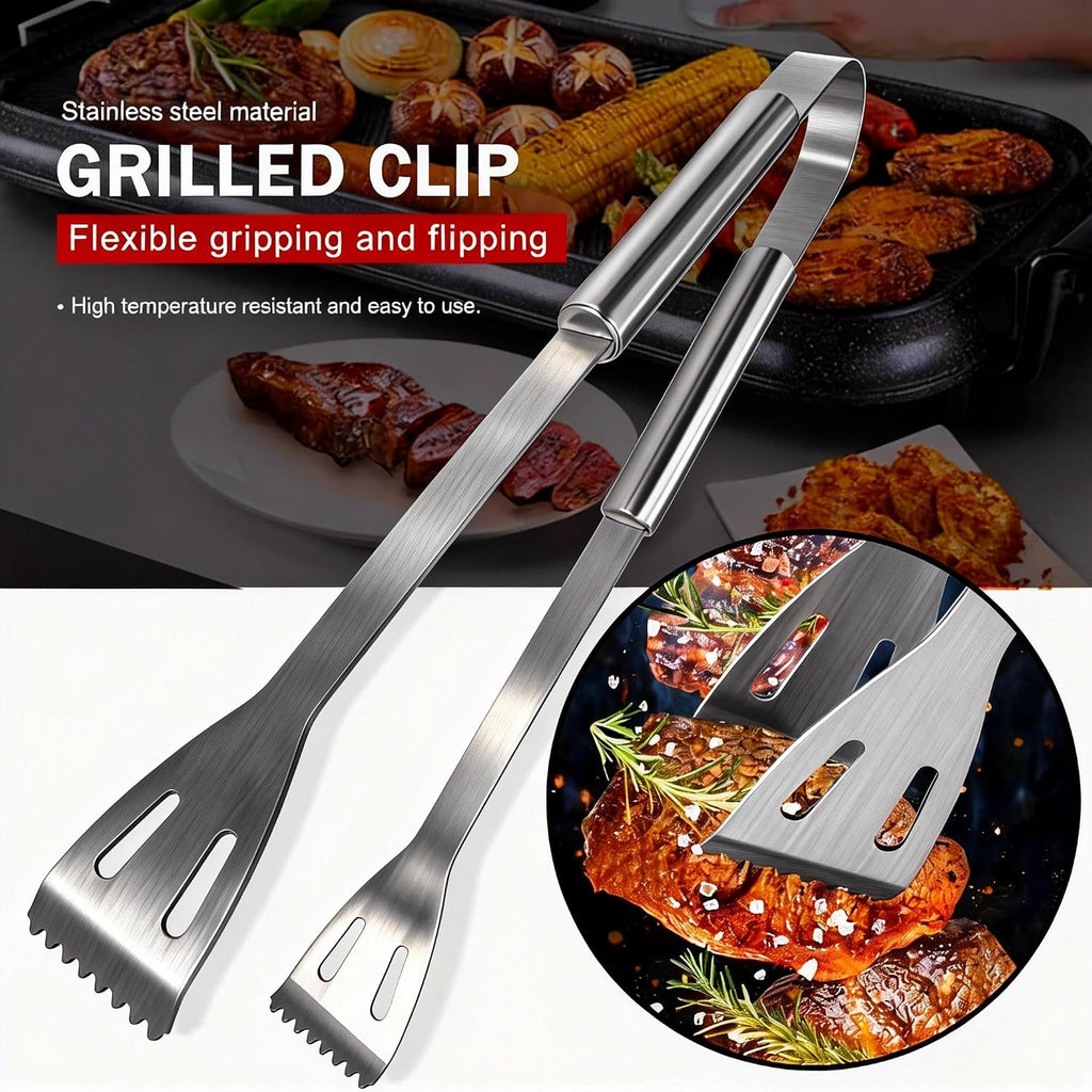 Small Travel 5-Piece 304 Stainless Steel Grill Tool Set with Storage Case – BBQ Grilling Accessories, Ideal Gift for Men & Cooking Lovers