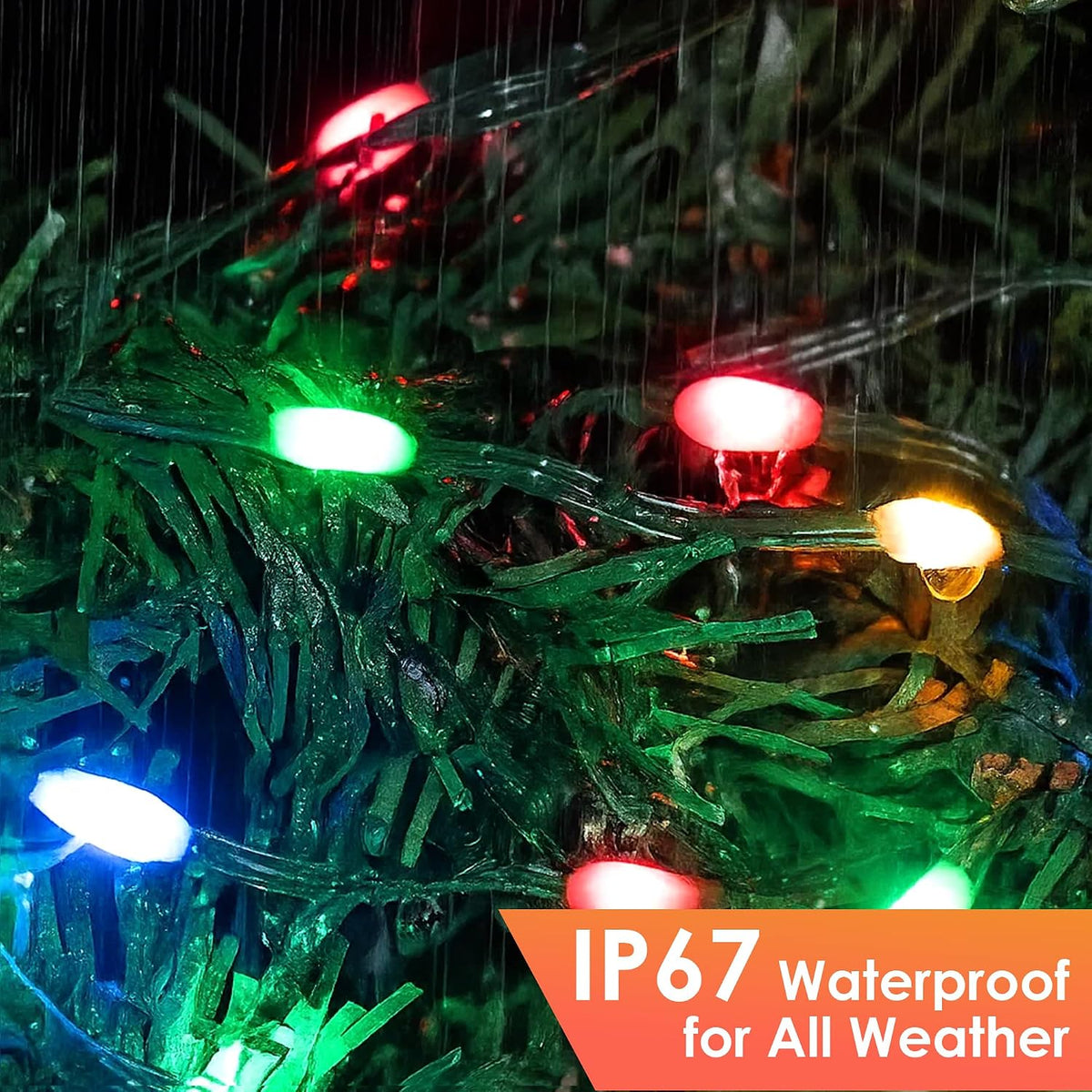 Christmas Lights 600 LED 196FT, IP67 Waterproof Christmas Tree Lights with 8 Modes, Outdoor String Lights with Timers & Memory Function, Xmas Light for Holiday Decor (Multicolored)