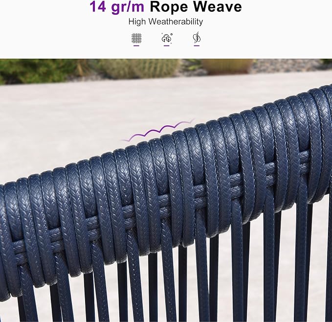 PURPLE LEAF Patio Dining Set for 6 All-Weather Wicker 7 Piece Aluminium Outdoor - Image 8