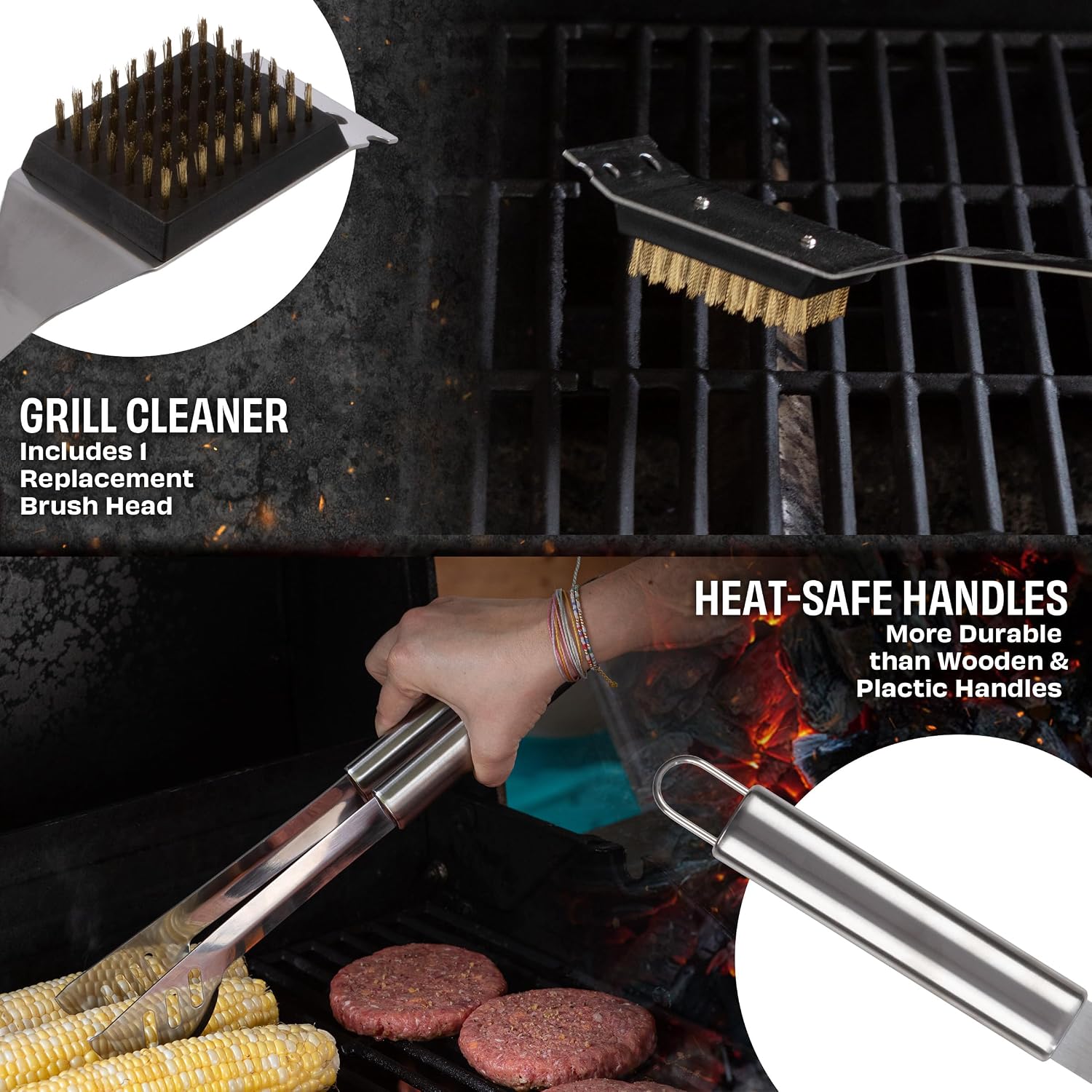 16-Piece BBQ Grill Accessories Set - Barbecue Tool Kit with Aluminum Case for Home Grilling - Great Gift for Birthday or Father’s Day by Home-Complete