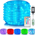 ANJAYLIA 66FT 200 LED Color Changing Rope Lights with Plug and Remote | Led Outdoor Waterproof Rope Light with Color Option, 7 Modes, Timer, Memory, Remote For Bedroom, Deck, and Holiday Decor