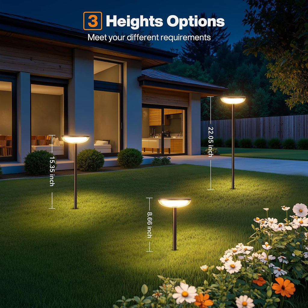 ELECLINK Solar Pathway Lights Outdoor, 6 Pack Tall Solar Garden Lights Outdoor Waterproof for Yard Flower Bed Patio Path Walkway Driveway Outside Decor Landscape Lighting