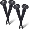 4 Packs Threaded Spike Flood Light Ground Stake Metal Replacement Stakes for Solar Lights Outdoor LED Solar Light Stakes with 4 Hex Screws for Gardens Yard Path Lawn 6.3 Inches