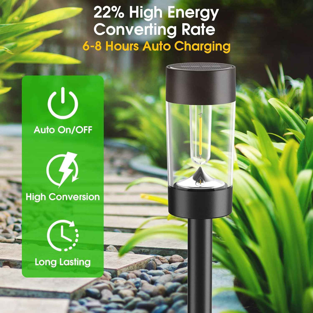 Eyrosa Solar Pathway Lights Outdoor Waterproof, 12 Pack, Cool White | Solar Landscape Lighting for Pathway Garden Yard Path Walkway Driveway Lawn Outside Décor
