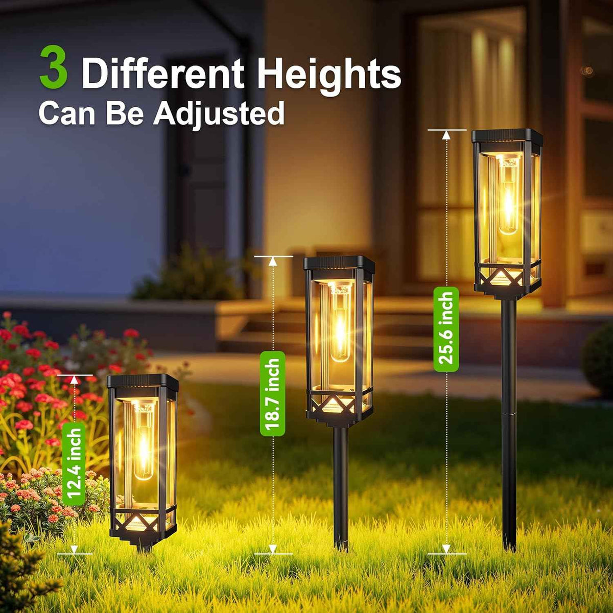 KOOPER Taller Solar Pathway Lights Outdoor, 8 Pack Upgraded Brighter Solar Garden Lights Solar Powered, Up to 15 Hours Outdoor Solar Lights for Yard Landscape Walkway Driveway Sidewalk (Warm White)