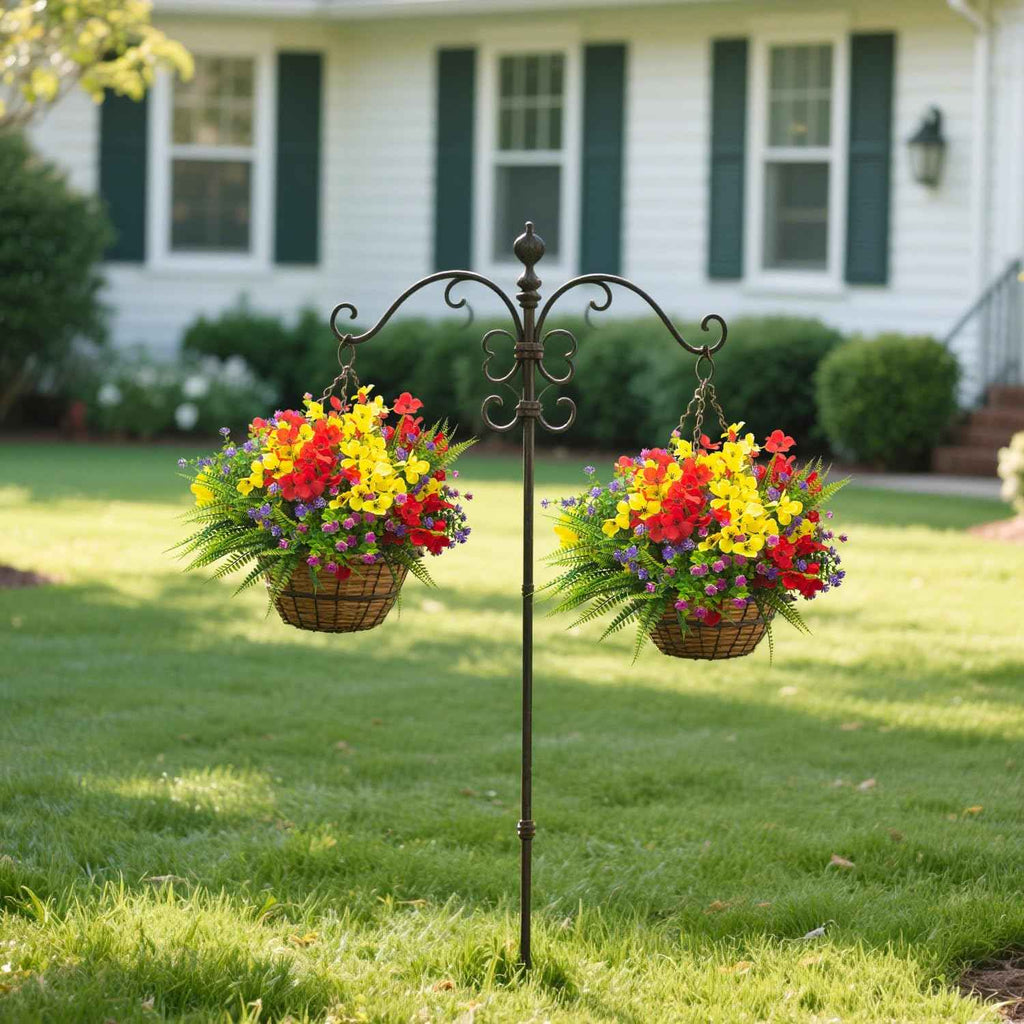 AITISOR 20 Packs Artificial Flowers Outdoor, Faux Plants UV Resistant Plastic Greenery for Hanging Planter Porch Window Home Wedding Spring Summer Decor