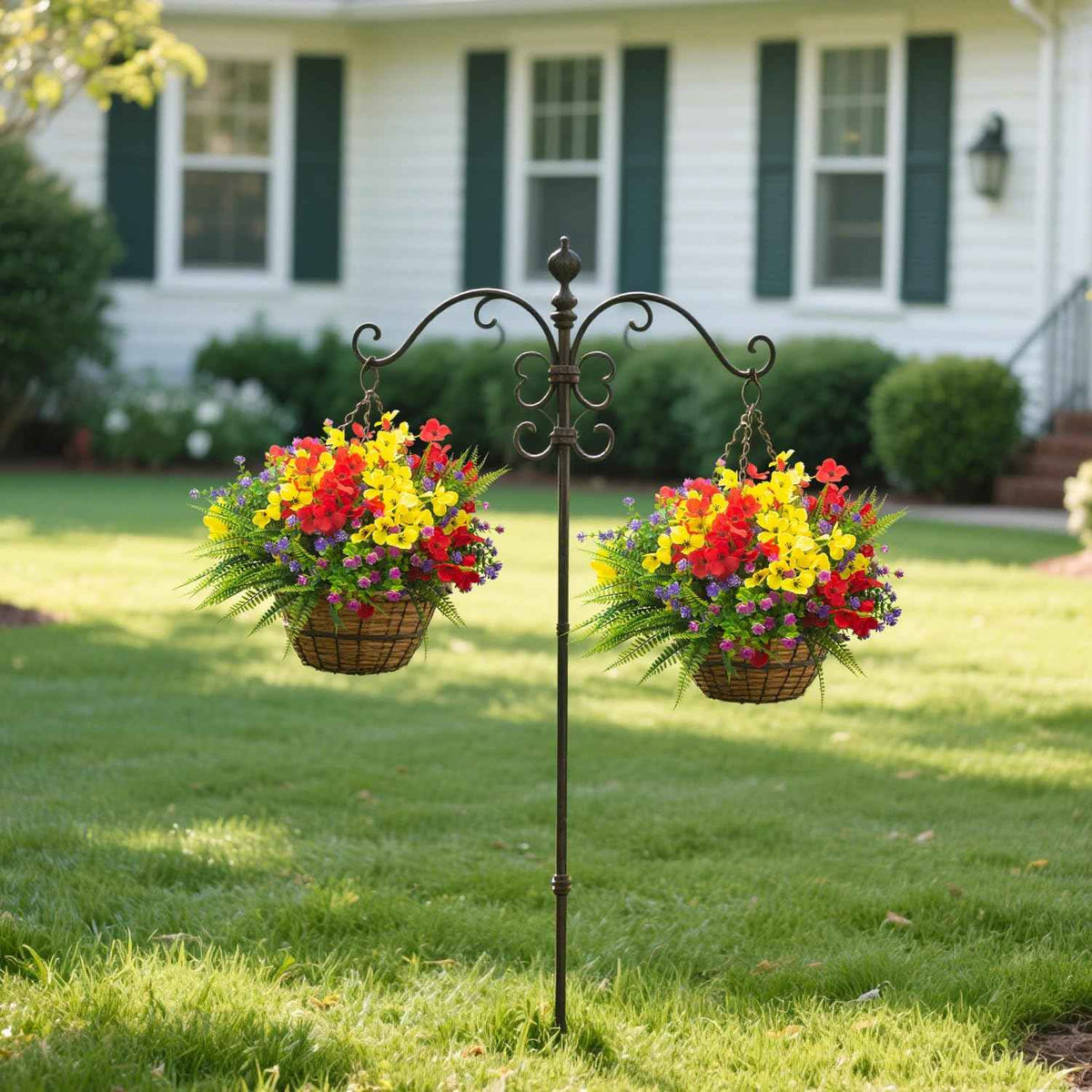 AITISOR 20 Packs Artificial Flowers Outdoor, Faux Plants UV Resistant Plastic Greenery for Hanging Planter Porch Window Home Wedding Spring Summer Decor