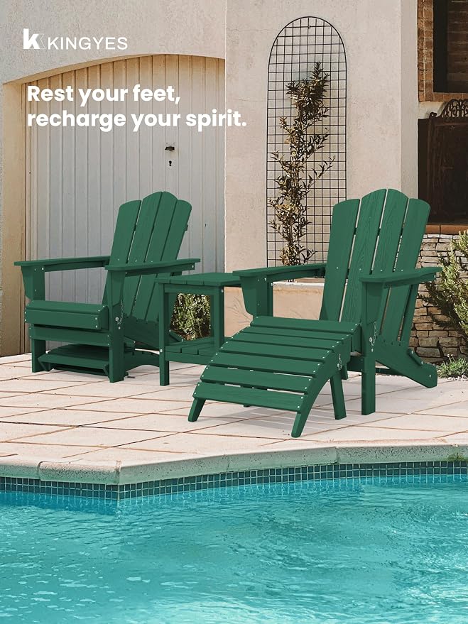 KINGYES Folding Adirondack Ottoman - Image 4