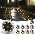 SOLPEX 10 Pack Small Solar Ground Lights, Pathway Lights Warm White | Stainless Steel Solar Powered Walkway Lights Waterproof, Landscape Lighting for Driveway, Garden, Backyard, Patio