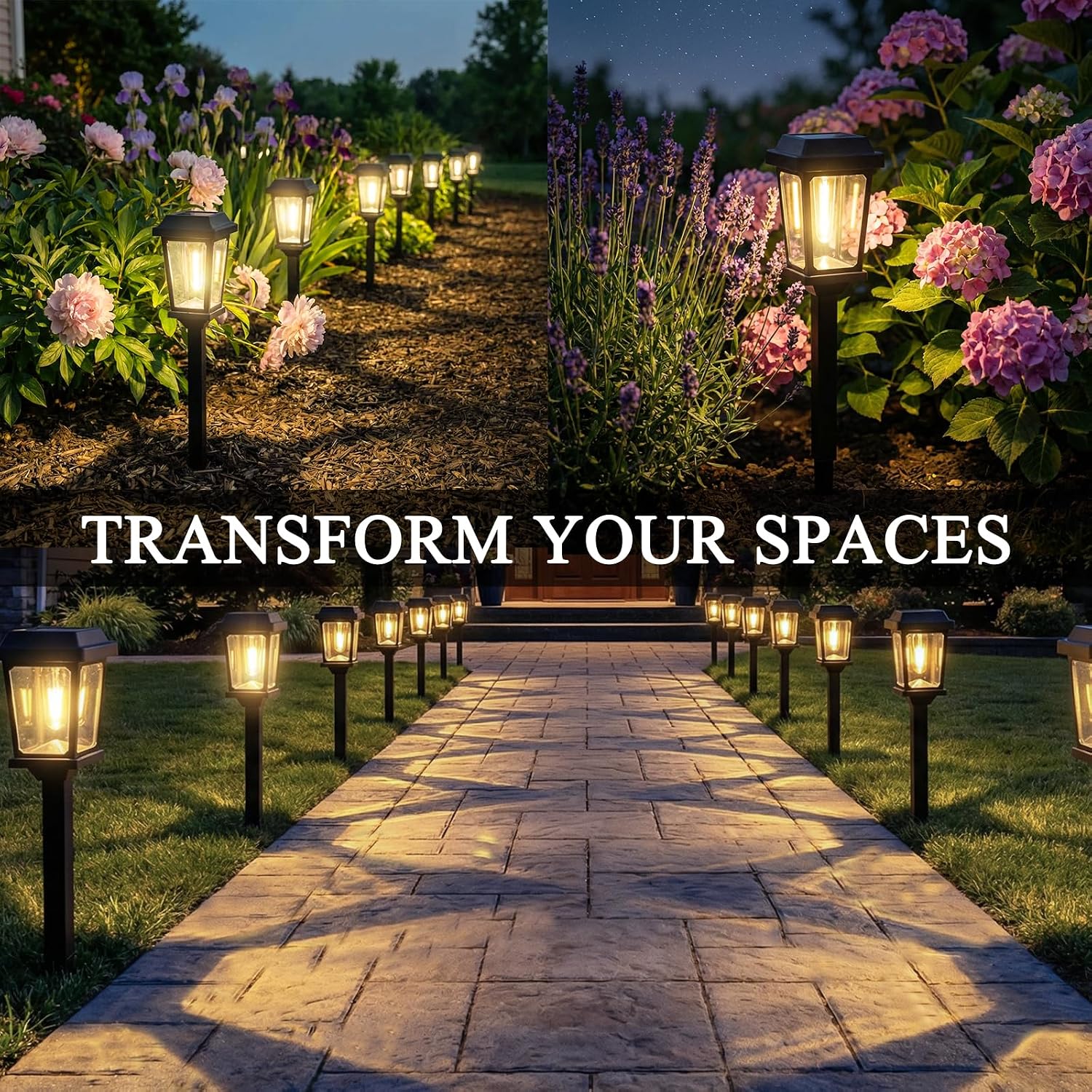 Solar Pathway Lights Outdoor 10 Pack, LED Solar Garden Lights | Auto On/Off Waterproof Solar Lights Outdoor Garden Pathway Lights for Yard Landscape Path Walkway Decorative, Warm White