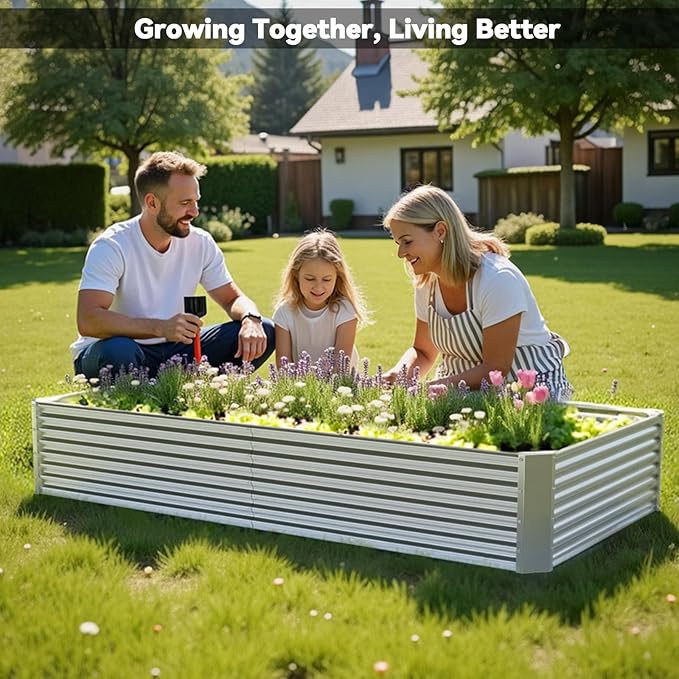 3 Pack Raised Beds for Gardening, Corrugated Galvanized Steel Raised Garden Bed - Image 4