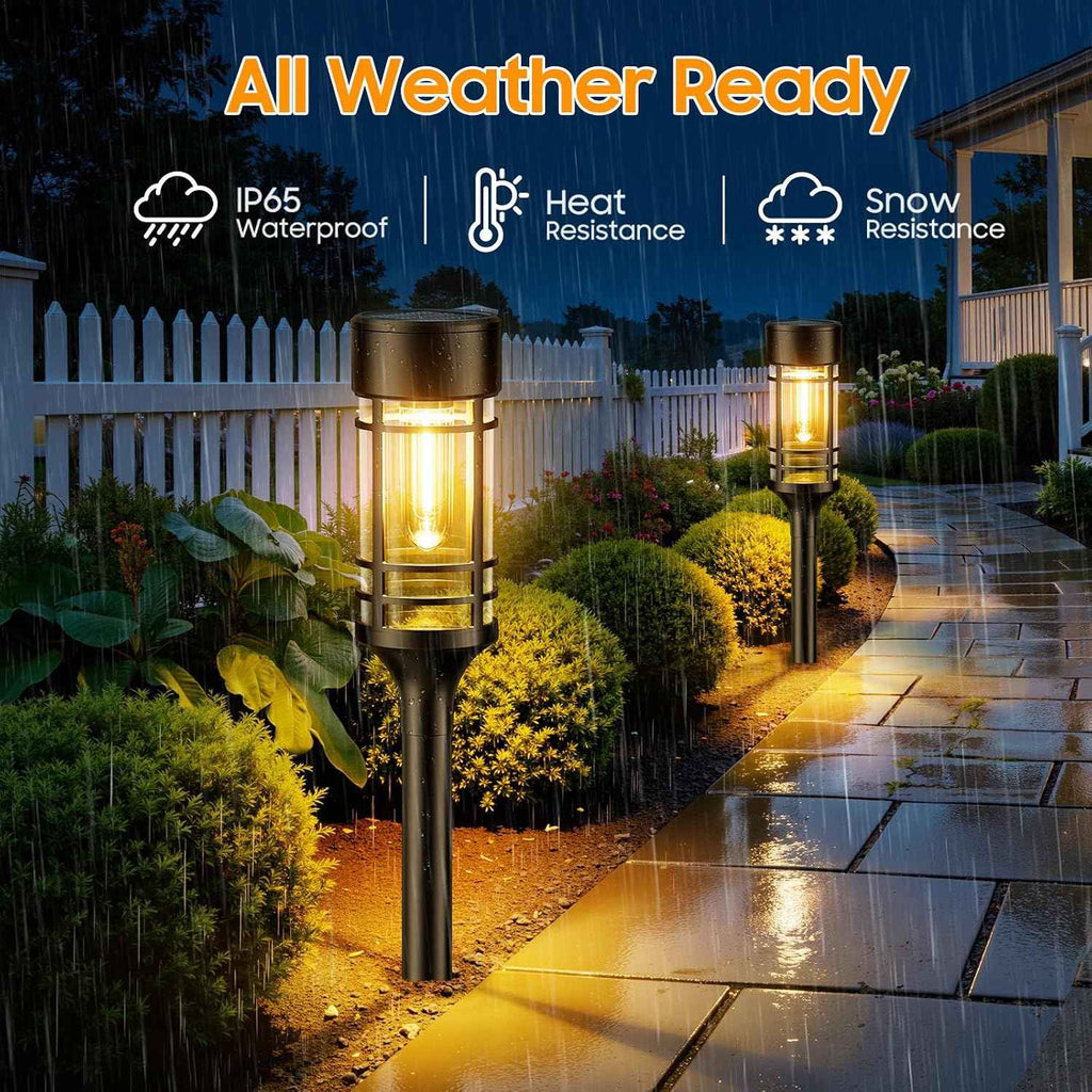 LETMY 12 Pack Solar Pathway Lights Outdoor, Solar Lights Outdoor Waterproof IP65, Bright Solar Garden Lights Outdoor, Auto On/Off Outdoor Solar Lights for Yard Walkway Driveway Landscape Garden Decor