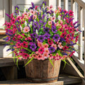 12 Bundles Artificial Flowers Outdoor Silk Fake Plants UV Resistant Faux Plastic Greenery Shrubs for Home Outside Garden Front Porch Vase Pot Planters Decor (Mix Color)