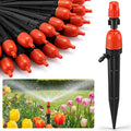 Baquler 50 Pcs Drip Irrigation Emitters 360 Degree Water Flow Stake Drippers for 1/4" Irrigation Hose Accessories for House Garden Watering