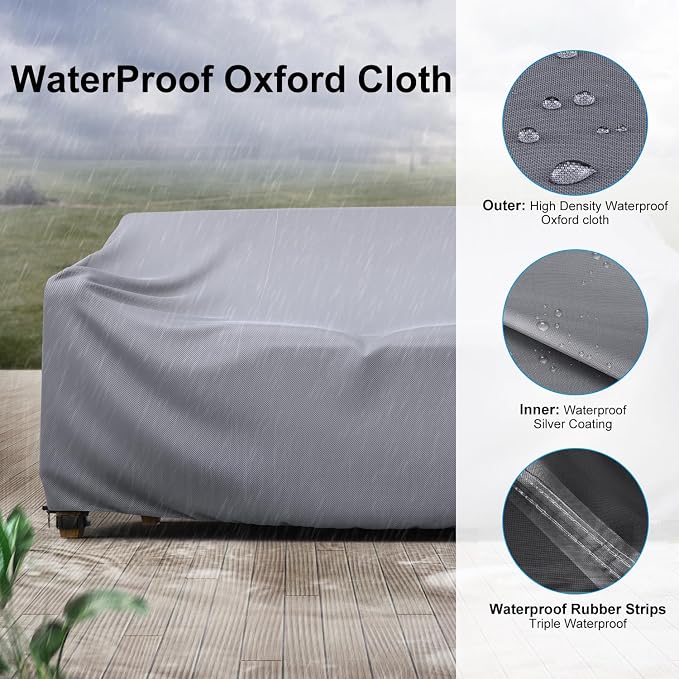 Heavy Duty Patio Sofa Cover, Mrrihand 2-Seater Outdoor Sofa Loveseat Cover - Image 5