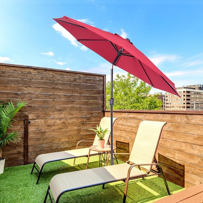 Backyard Expressions 9 ft. Patio Umbrella, Market Table Umbrella w/Tilt and - Image 3