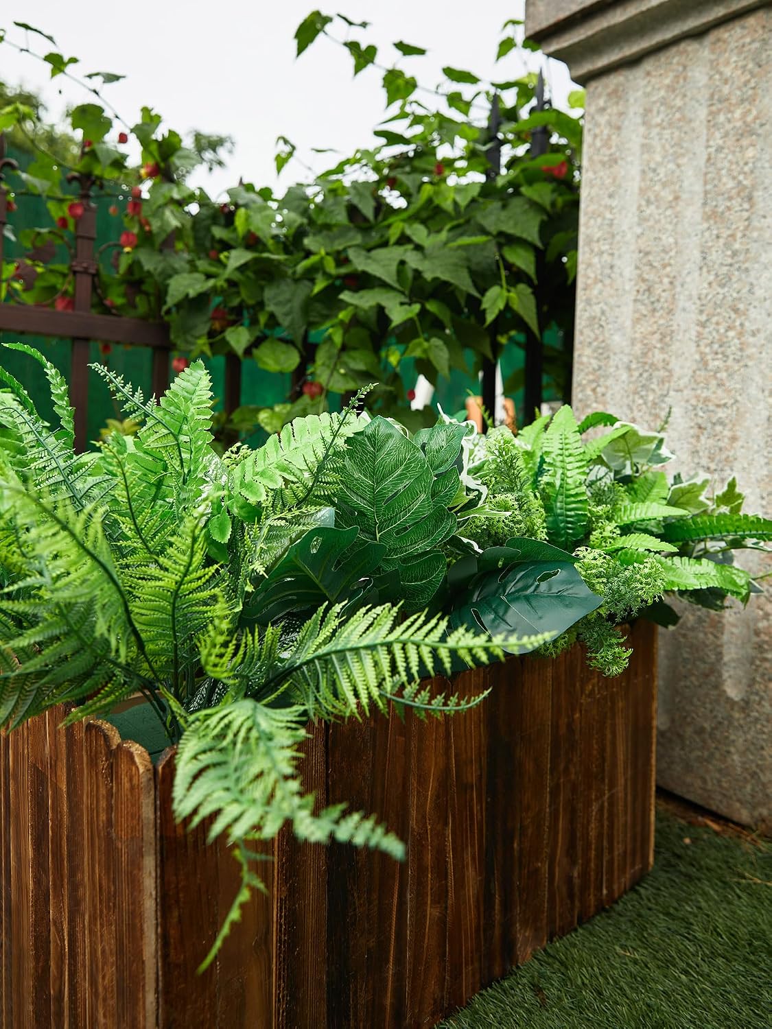 PARTY JOY 14 Bunches Fake Plants Outdoor, Fake Bushes UV Resistant Artificial Flowers Greenery Shrubs Faux Greenery for Outdoor Garden Patio Front Porch Yard Decor