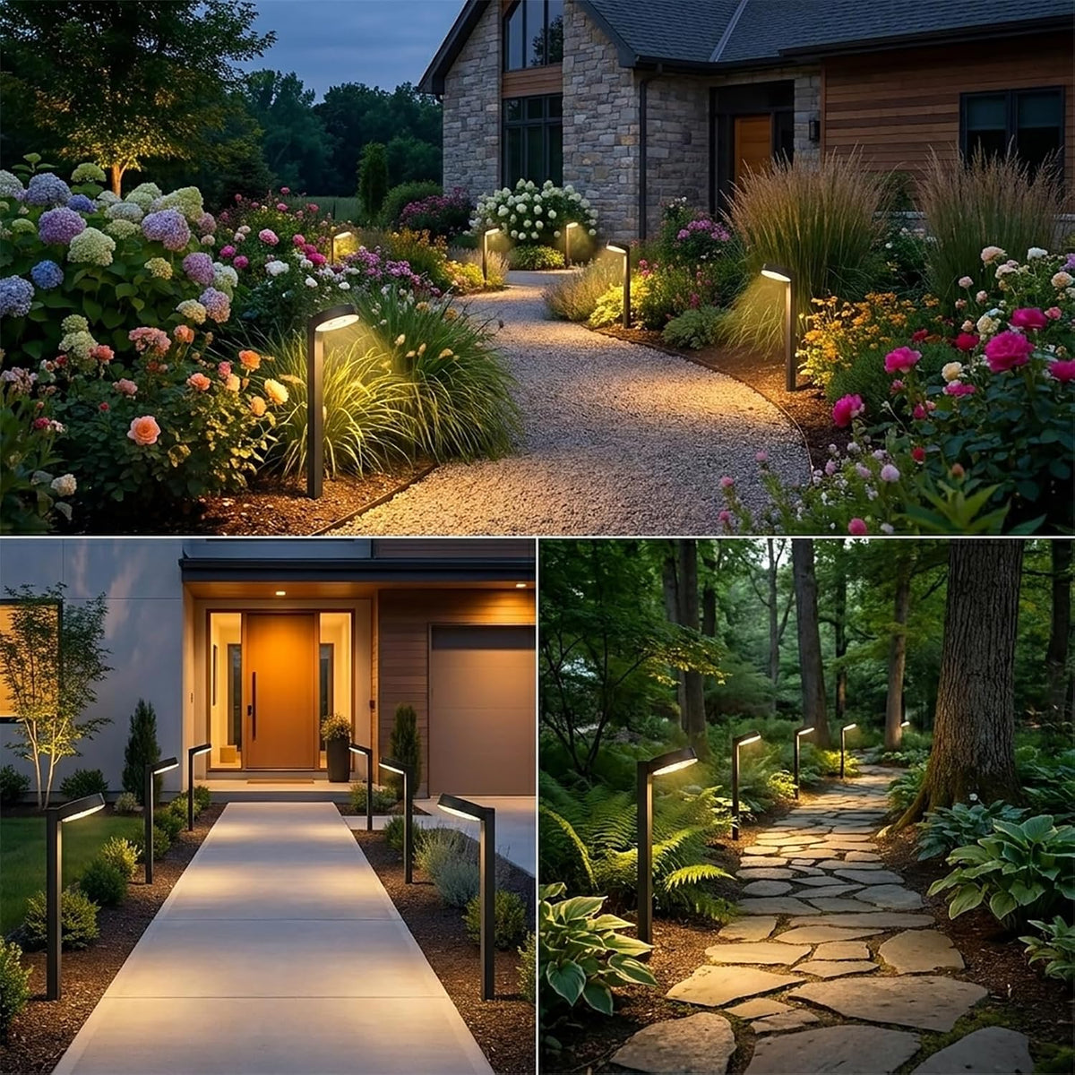 Upgraded 12 Pack Solar Pathway Lights Outdoor, 3 Color Temperatures | Switch Between Warm, Neutral & Cool White Lighting, Enhanced LED Brightness for Walkways, Gardens & Landscapes