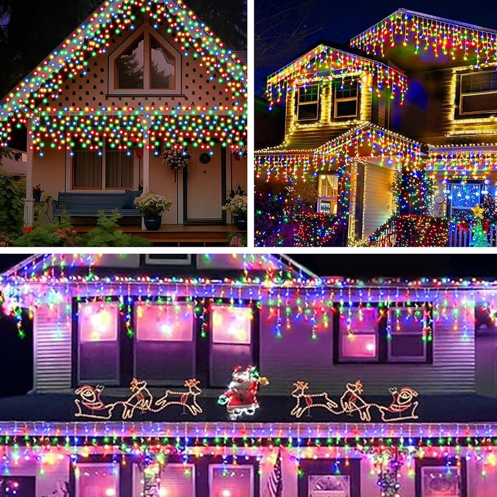 Neoclassy Upgraded Solar Christmas Lights,304LED Outdoor Christmas Decorations 8 Modes Waterproof Solar Halloween Thanksgiving Lights for Patio Yard Wedding Party House Xmas Tree Roof Decorations