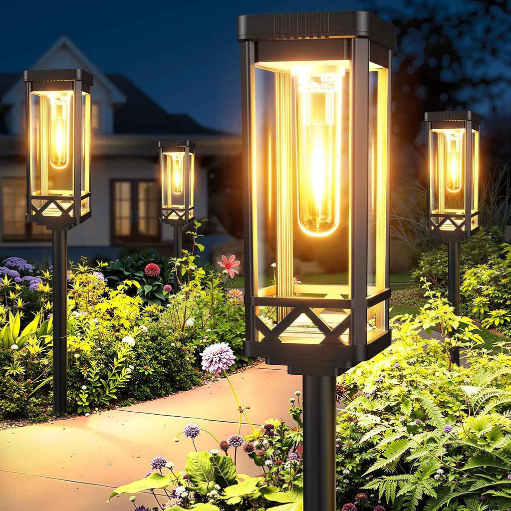 KOOPER Taller Solar Pathway Lights Outdoor, 8 Pack Upgraded Brighter Solar Garden Lights Solar Powered, Up to 15 Hours Outdoor Solar Lights for Yard Landscape Walkway Driveway Sidewalk (Warm White)