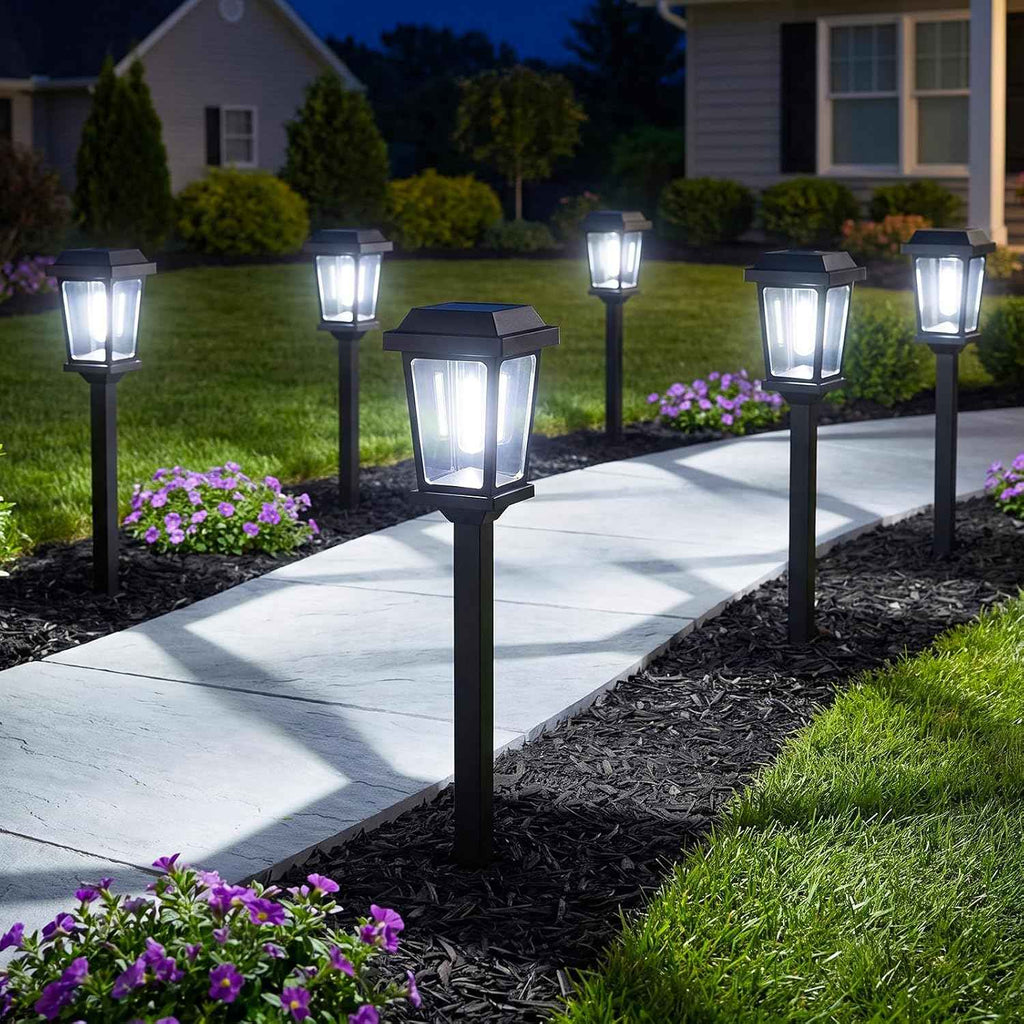 12 Pack Solar Lights Outdoor Pathway, Modern Solar Garden Lights, Waterproof Auto On/Off LED Outdoor Solar Lights for Yard, Landscape Path, Walkway, Driveway Décor