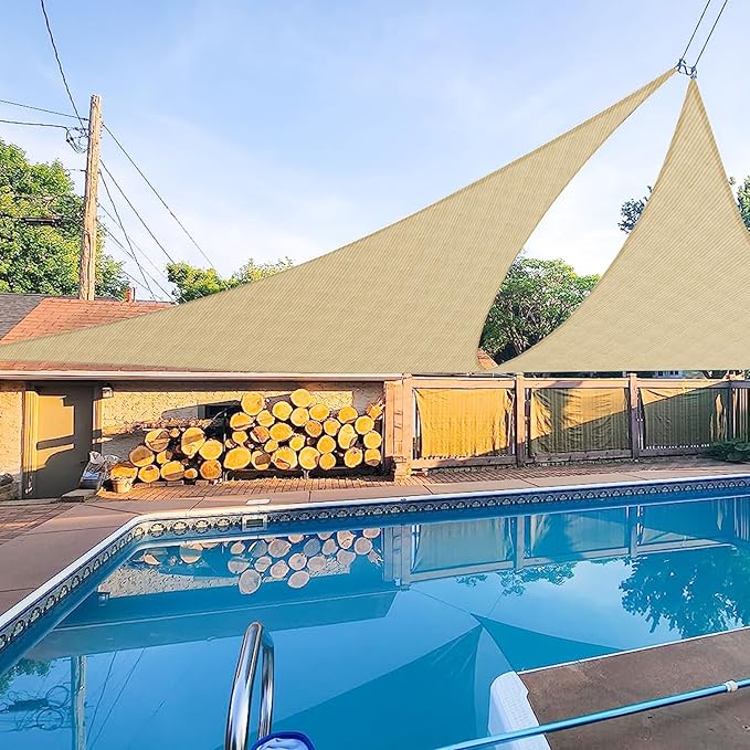 E&K Sunrise 19' x 19' x 19' Sun Shade Sail Triangle Canopy Shade Cover UV Block by EKSUNRISEINC