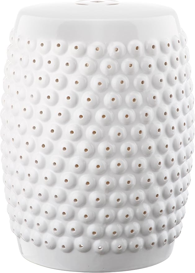 Safavieh Castle Gardens Collection Stella Nail Head White Glazed Ceramic Garden by SAFAVIEH