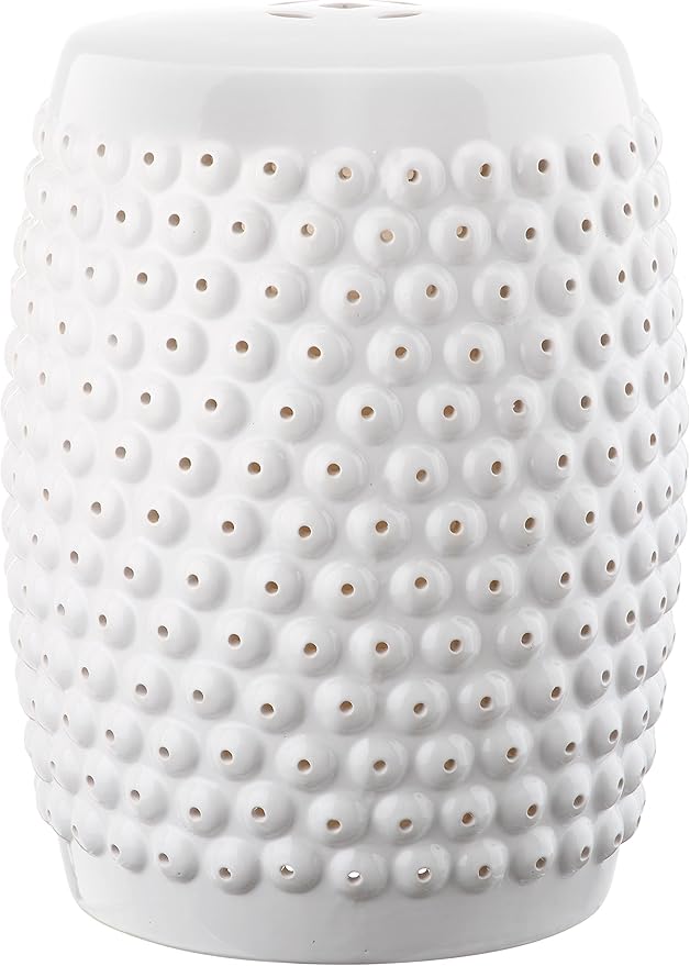 Safavieh Castle Gardens Collection Stella Nail Head White Glazed Ceramic Garden - Image 5