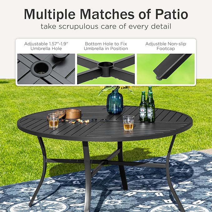 PHI VILLA 5 Piece Outdoor Dining Set - Image 4