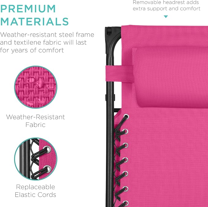 Best Choice Products Folding Zero Gravity Outdoor Recliner Patio Lounge Chair - Image 5