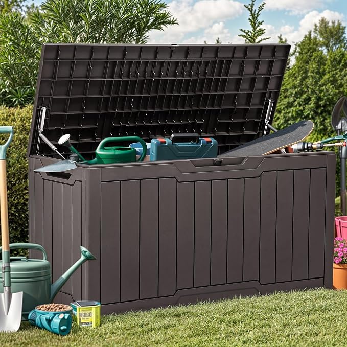 YITAHOME 80 Gallon Outdoor Storage Box, Large Water Resistant Resin Deck Box - Image 7
