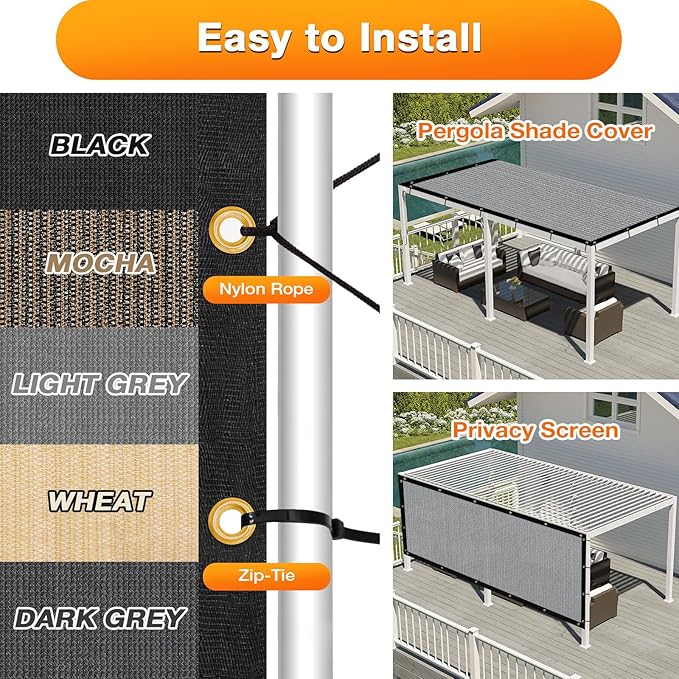 Artpuch Outdoor Pergola Shade Cover 14x21 FT Sun Shade Cloth - Image 5