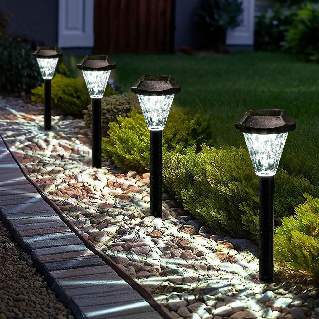 GIGALUMI 8 Pack Solar Lights Outdoor Waterproof, Solar Garden Lights | Outdoor Solar Lights for Yard, Yard Decorations Outdoor for Pathway, Patio, Garden, Driveway, Lawn, and Landscape(Cold White)