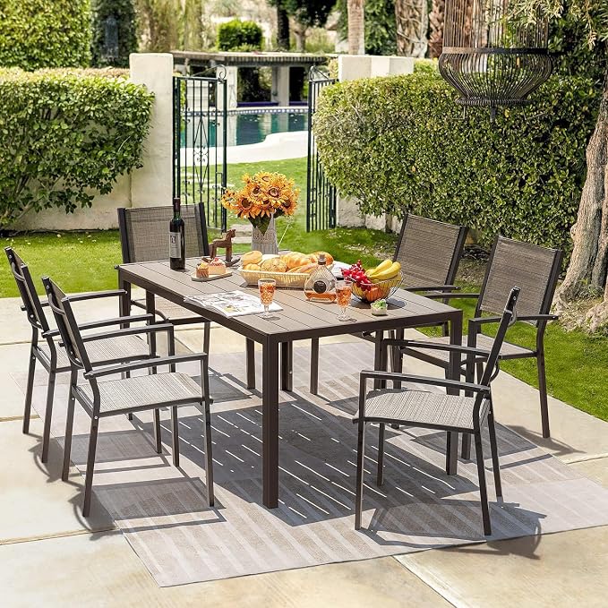 Homall Patio Dining Set 7 Pieces Outdoor Furniture - Image 2