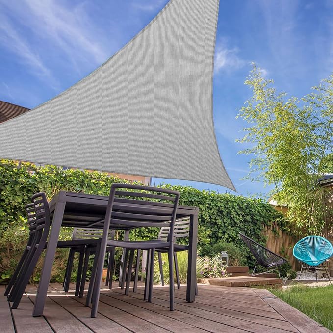 E&K Sunrise 3' x 3' x 3' Sun Shade Sail Triangle Canopy Shade Cover UV Block - Image 7
