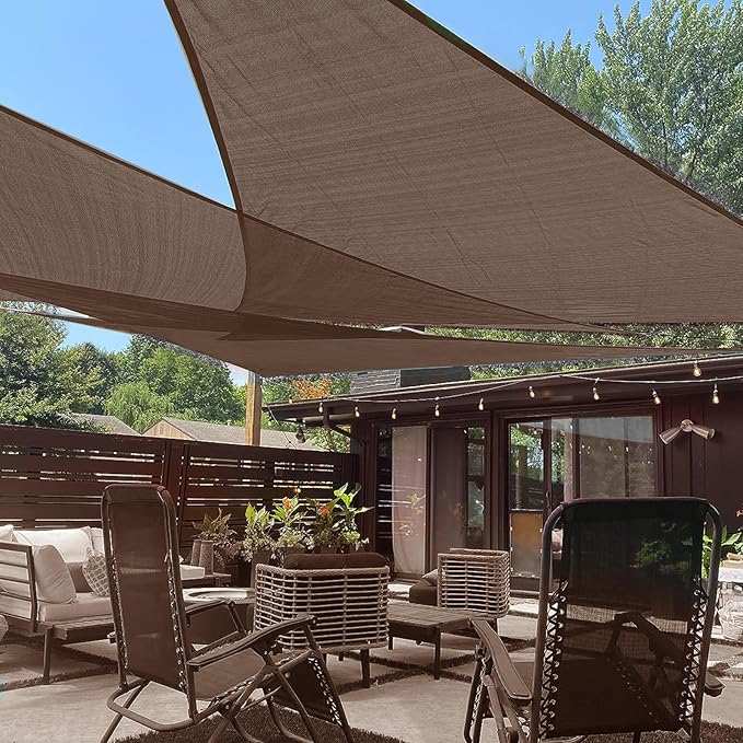 LOVE STORY Custom Size 6'x10'x11.7' Brown Sun Shade Sail Right Triangle by LOVESTORY