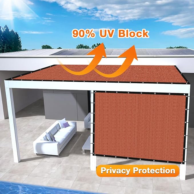 Artpuch 90% Sun Shade Cloth, 7 x 15 FT Pergola Shade Cover Canopy - Image 3