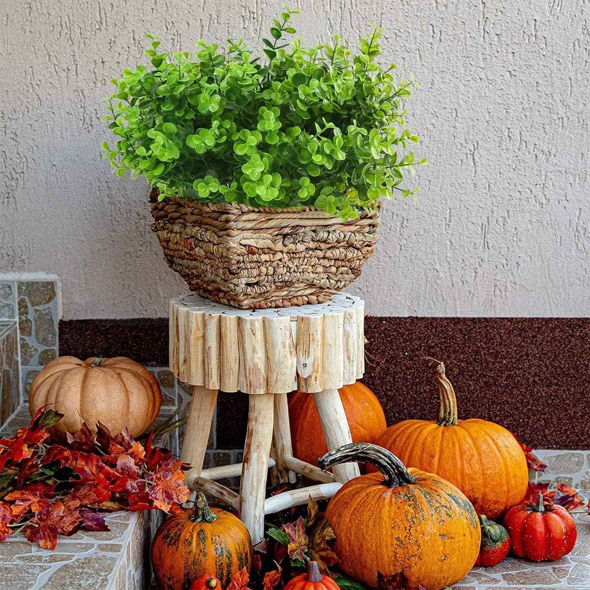 Artificial Flowers Outdoor,8 Bundles UV Resistant Fake Flowers,Outside Plastic Faux Flowers Greenery Shrubs Plants for Indoor Outdoor Planter Home Porch Decor(Green)